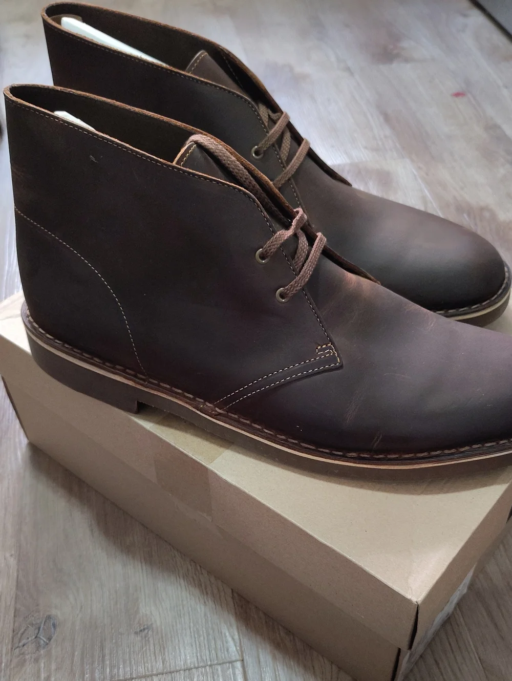New In Box! CLARKS MEN'S BUSHACRE 2 BEESWAX LEATHER - Size 15